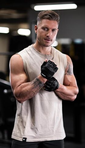 Fitgriff Workout Gloves (Padded) for Men & Women - Fingerless Gym Gloves for Weight Lifting, Pull-ups, Pushups, Training - Full Palm Protection (Black, Size 8) in Saudi Arabia