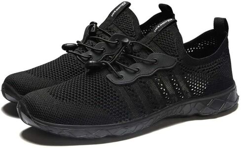حذاء SUOKENI نسائي سريع الجفاف سهل الارتداء على الماء للشاطئ أو الرياضات المائية باللون الأسود والأبيض، المقاس: US 7/EU 38 in Kuwait
