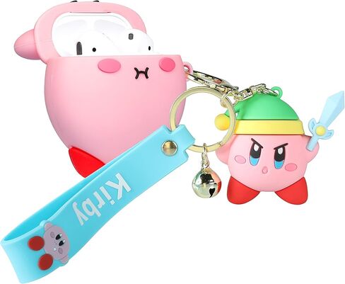 Besoar Keychain Kriy for Airpod 1/2 حافظة كارتونية لطيفة عصرية رائعة من السيليكون غطاء شخصية لتصميم Airpods، غلاف حماية فريد من نوعه Kawaii مضحك وممتع للفتيات والنساء والرجال والأولاد حافظات Air Pods 2&1 in Kuwait