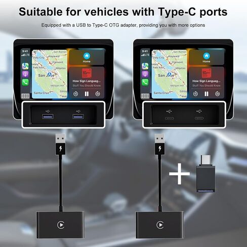Wireless CarPlay Adapter，2024 Upgraded Wired CarPlay Convert Cars Wireless CarPlay Adapter, CarPlay Wireless Adapter, Plug & Play Instant 5GHz WiFi Connect to iPhone iOS 10+, Fit for Cars from 2016 in Saudi Arabia