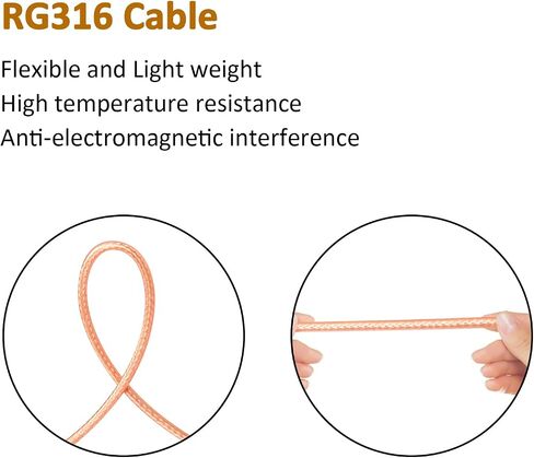 SMA Male to N Male Cable 1ft,2 Pack RG316 SMA to N Cable 50 Ohm for WiFi Router,GPS Receiver,Antenna,Signal Booster etc in Saudi Arabia