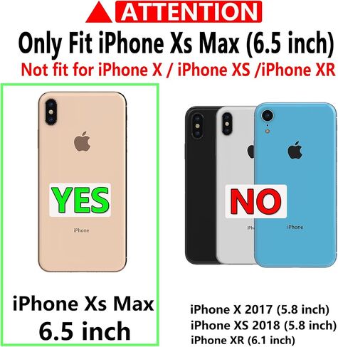 حافظة لهاتف iPhone Xs Max، مع واقي شاشة، [تم اختبار السقوط من الدرجة العسكرية] حافظة حماية متينة وقوية مضادة للصدمات لهاتف iPhone Xs Max 6.5 بوصة، أسود in Kuwait