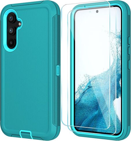 Qinmay for Samsung Galaxy A54 5G Phone Case, 3-Layer Cover, WineRedPink in Saudi Arabia