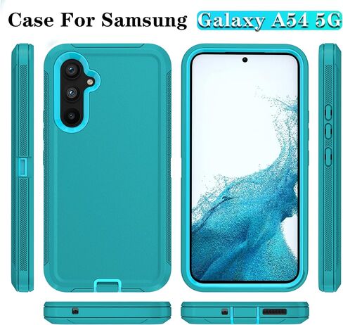 Qinmay for Samsung Galaxy A54 5G Phone Case, 3-Layer Cover, WineRedPink in Saudi Arabia