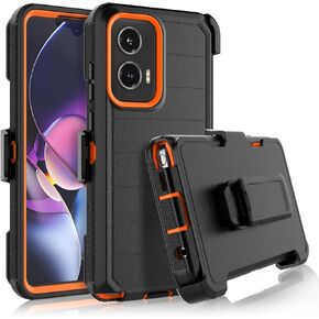 Njjex Rugged Case for Moto G Stylus 5G 2024, for Motorola G Stylus 5G 2024 Case with Belt Clip Holster, Built-in Screen Protector Heavy Duty Locking Swivel Holster Kickstand Hard Phone Cover [Navy]