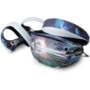 MightySkins Carbon Fiber Skin Compatible with Sony Playstation VR2 - Space Horizon | Protective, Durable Textured Carbon Fiber Finish | Easy to Apply & Change Styles | Made in The USA