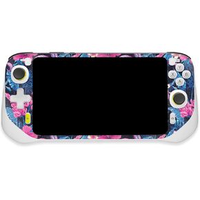 MightySkins Glossy Glitter Skin Compatible with Logitech G Cloud Gaming Handheld - Contrast Hibiscus | Protective, Durable High-Gloss Glitter Finish | Easy to Apply | Made in The USA