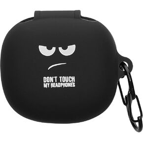 kwmobile Silicone Case Compatible with Anker Soundcore P20i Case Cover - Don't Touch My Headphones White/Black/Black