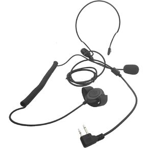 Behind The Head Over Ear Walkie Talkie Headset Boom Mic Headphone Ptt Earpiece for Midland 2 Pin Radios gxt1000 lxt gmrs avp5