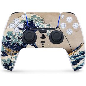 MightySkins Gaming Skin for PS5 / Playstation 5 Controller - Great Wave of Kanagawa | Protective Viny wrap | Easy to Apply | Made in The USA