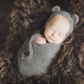 Newborn Baby Boy Girls Photography Props Hats Mohair Blanket Newborn Shoot Picture Props Wrapping cloth Costume Set