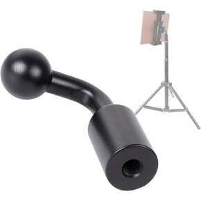 محول تركيب كروي عمودي من سبائك الألومنيوم 1/4 بوصة إلى 17 مم، محول تركيب كروي 17 مم يستخدم لتثبيت مشابك الكمبيوتر اللوحي ومشابك الهاتف على حامل ثلاثي القوائم أو عصا سيلفي (أسود) in Kuwait