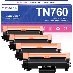 TN760 Toner Cartridge Replacement for Brother TN 760 TN-760 TN730 TN-730 High Yield Compatible with DCP-L2550DW HL-L2350DW HL-L2370DW HL-L2370DWXL HL-L2395DW MFC-L2710DW Printer (4 Black)