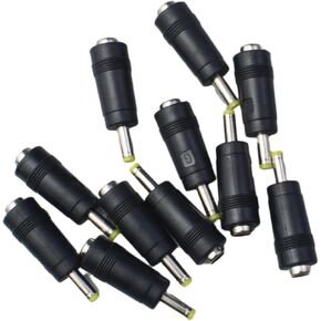 FDXGYH 10pcs DC Power Connector Adapter 5.5x2.1mm Female Jack to 4.0x1.7mm Male Plug Converter(Black)