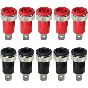 Heyous 10PCS Banana Jack Female Panel Mount Banana Socket Terminal Adapter Suitable for 4mm Banana Plug Connector
