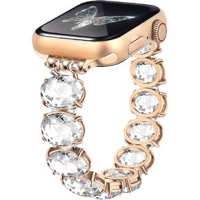 QINGQING Beaded Bracelet Apple Watch Band,Dressy IWatch Bands for Women