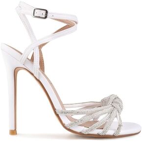 Privileged Lemon Drop Norah Rhinestone Embellished Strappy Heels For Women