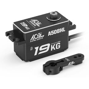 AGFRC 20KG Low-Profile Steering-Servo High-Torque -Programmable Full Metal Gear Brushless RC Servo for 1/10 RC Truck Crawler, Control Angle 180° (A62BHL)