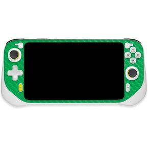 MightySkins Carbon Fiber Skin Compatible with Logitech G Cloud Gaming Handheld - Solid Green | Protective, Durable Textured Carbon Fiber Finish | Easy to Apply | Made in The USA