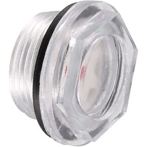 Plastic Oil Level Sight Glass with O-Ring - Air Compressor Fittings Check the Pump's Oil Level, Apply to Tank (27mm Dia, Clear, Black, White)