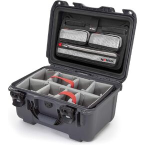 Nanuk 918 Waterproof Carry-on Hard Case with Lid Organizer and Padded Divider - Graphite