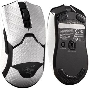 2-in-1 Sweatproof Mouse Grip Tape + Mouse Skates for Razer Viper V2 Pro Anti-Slip Mouse Skin Self-Adhesive Sticker and Durable Slides Smooth Mouse Feet Black Glides Game Mouse Accessories