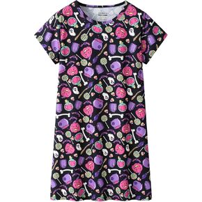 CYCHELRY Teen Girls Nightgowns-Trendy Tie Dye Short Sleeve Sleepwear Cute Polyster Nightdress Tween Pajamas Size 8-16
