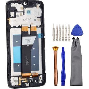 Complete Screen LCD Digitizer Touch Assembly Replacement for Samsung Galaxy A14 5G with Screen Frame fit SM-A146U SM-A146P Black 6.6"