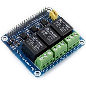 Waveshare Raspberry Pi Relay HAT 3-CH Relay Board for Raspberry Pi Raspberry Pi 4B+ 4B 3B+ 3B 2B+ Zero W WH to Control High Voltage/high Current Devices