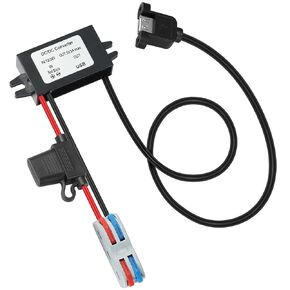 DC to DC 12V or 24V to 5V USB AF Step Down Adapter 12V or 24V to 5V 3A Converter Regulator with USB A Port 35 CM Cable for CNC Switch Photovoltaic Panel etc