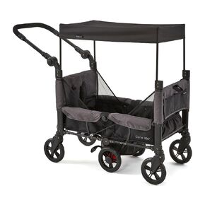 Contours Curve 360 Stroller Wagon for Infants and Toddlers, Compact Fold, Fits Infant Car Seats, Most Maneuverable Zero-Turn Radius, Sun Canopy, Lightweight Travel Wagon, Adjustable Seat & Handle