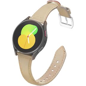 Slim Leather Bands Compatible with Samsung Galaxy Watch 7/6/5/4/FE 40mm 44mm,Watch 5 Pro 45mm/Watch 4 Classic/Watch 3 41mm, 20mm Watch Band for Women