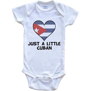 Really Awesome Shirts Just A Little Cuban One Piece Baby Bodysuit - Funny Cuba Flag Baby Bodysuit