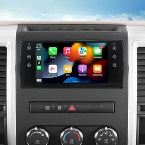 Car Radio Stereo for Dodge RAM 1500 2500 3500 2009 2010 2011 2012 Apple Carplay Android Auto 7 Inch IPS Touch Screen Car Stereo with Bluetooth WiFi DSP GPS Navigation FM/RDS Backup Camera SWC