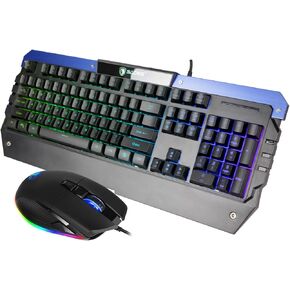 SADES Gaming Keyboard and Mouse Kit, Wired RGB Backlit 104 Keys, All-Metal Panel Design, Anti-Ghosting - Perfectly Suited for MAC and Windows PC Gamers