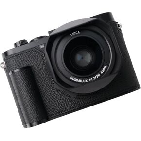 Iborrys-Camera Specialized Genuine Leather Half Case suitable for Leica Q3 - Made by hand>>Top layer Genuine Leather Body+Metal Base Plate+Hand shank+Magnetic Bottom Cover 4-in-1 Design (Retro-coffee)