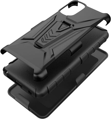 for Nokia G400 - Shockproof Phone Case w/Belt Clip Holster - VX Black in Saudi Arabia
