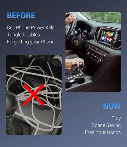 محول Dreryrit Android Auto اللاسلكي لنظام Android 11+، دونجل لاسلكي صغير يعمل بنظام Android يحول سلكيًا إلى لاسلكي لسيارات Android Auto السلكية من المصنع من عام 2016، التوصيل والتشغيل، التحديث عبر الإنترنت (أسود) in Saudi Arabia