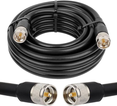 MOOKEERF PL259 CB كابل محوري، 25ft RG8 UHF ذكر إلى ذكر كابل PL-259 كابل محوري لراديو CB، راديو HAM، راديو VHF، متر SWR، محلل الهوائي in Saudi Arabia