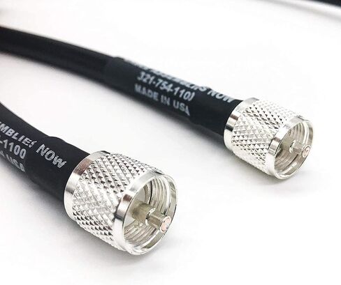 Cable Assemblies Now LMR-400/LMR400 Times Microwave Low Loss Coaxial Cable - PL259 UHF Male to UHF Male Connectors - 25 Feet-CB Ham Radio Antenna - Made in The USA in Saudi Arabia
