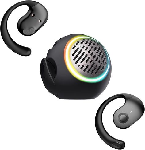 Wireless Open Ear Over The Ear Earbuds with Portable Small Bluetooth Speaker Mini Speakers Bluetooth Wireless Kids Bone Conduction Headphones Earbuds Open Ear Buds Out of Outside The Ear in Kuwait