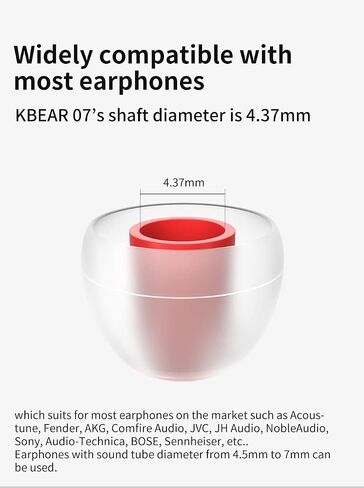 10 PCS/5 Pairs KBEAR 07 Earbud Tips Replacement Silicone Tips for Earbuds Headphones, 4.50mm-7mm Inner Nozzle in Ear Monitor Earphones Tips for KZ ZSN PRO X/ZS10 PRO/ZST/ZSN PRO/ZS10 PRO X (5 Color) in Saudi Arabia