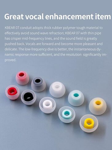 10 PCS/5 Pairs KBEAR 07 Earbud Tips Replacement Silicone Tips for Earbuds Headphones, 4.50mm-7mm Inner Nozzle in Ear Monitor Earphones Tips for KZ ZSN PRO X/ZS10 PRO/ZST/ZSN PRO/ZS10 PRO X (5 Color) in Saudi Arabia