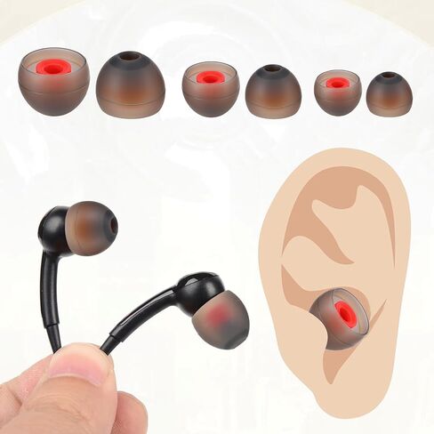 Giantree 18 Pairs Silicone Earbud Replacement Tips, S/M/L Sizes Earbud Ear Tips Replacement Ear Bud Covers Fit Most in-Ear for Earbuds(Grey) in Saudi Arabia