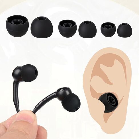 Giantree 18 زوجًا من رؤوس استبدال وسائد الأذن السيليكون، مقاسات S/M/L، أغطية وسائد أذن بديلة تناسب معظم سماعات الأذن (رمادي) in Saudi Arabia