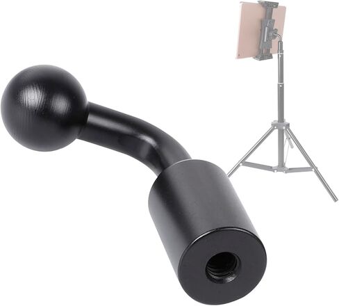 محول تركيب كروي عمودي من سبائك الألومنيوم 1/4 بوصة إلى 17 مم، محول تركيب كروي 17 مم يستخدم لتثبيت مشابك الكمبيوتر اللوحي ومشابك الهاتف على حامل ثلاثي القوائم أو عصا سيلفي (أسود) in Kuwait