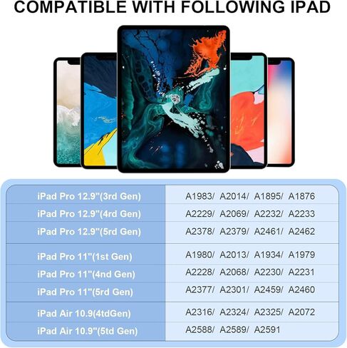 قلم لجهاز iPad، قلم Marboo Apple Stylus مع دقة الكتابة/الرسم وحساسية الإمالة، متوافق مع iPad Air 3rd/4th/5th، iPad Pro 11/12.9 بوصة، iPad 6/7th/8th/9th in Kuwait