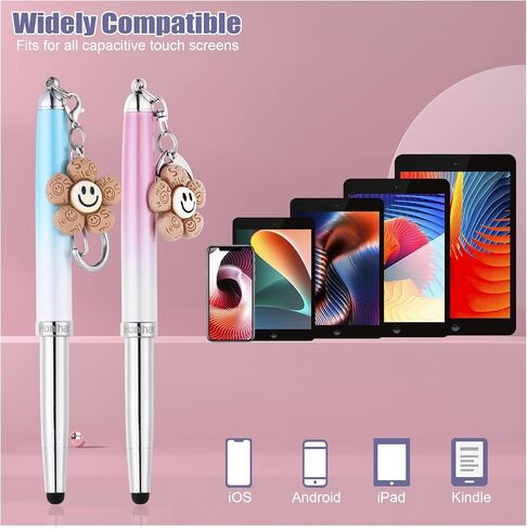 Capacitive Stylus Pen, Honiha 3-in-1 High Precision Stylus Pens for Touch Screens, Disc & Rubber Tip Universal Touch Screen Pen for iPhone/iPad/Android/Tablet and All Capacitive Touch Screens, Pink in Kuwait