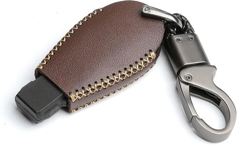 Leather for IYZ-C01C Chrysler 300 Town & Country Dodge Challenger Durango Grand Caravan Journey Magnum Ram 1500 2500 3500 Jeep Grand Cherokee 4 Buttons Key Fob Case Cover Chain in Saudi Arabia