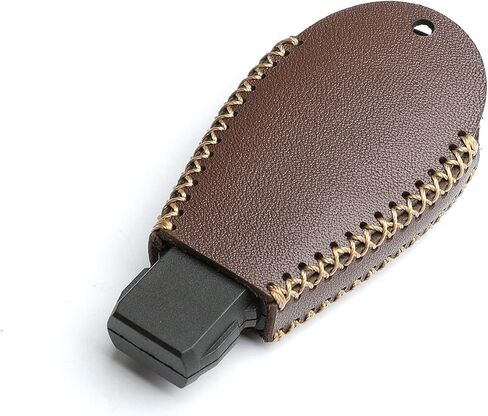 Leather for IYZ-C01C Chrysler 300 Town & Country Dodge Challenger Durango Grand Caravan Journey Magnum Ram 1500 2500 3500 Jeep Grand Cherokee 4 Buttons Key Fob Case Cover Chain in Saudi Arabia